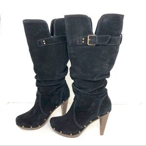 STEVEN by Steve Madden black suede heeled boots
